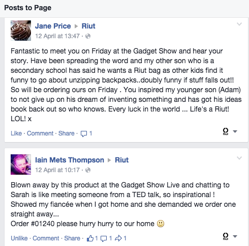 RiutBag May dispatch + next steps + user manual + Gadget Show Live 2015 highlights