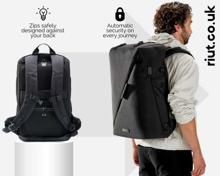 Anti Theft Backpack Riut Backpack Riut Bag R15 Anti Theft Black