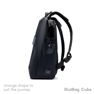 RiutBag Cube "Small Bag" 40x30x20cm Laptop Backpack | Secure 20-24L Capacity